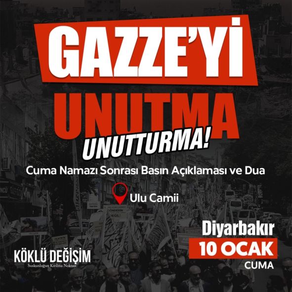 20250110 Gazzeyi Unutma Unutturma Diyarbakir